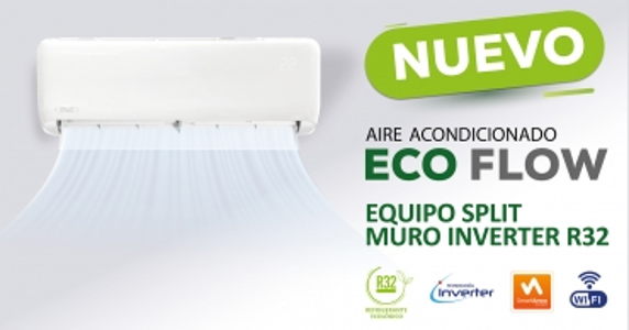NUEVO MODELO ECOFLOW SPLIT MURO FRIO/CALOR INVERTER R32.